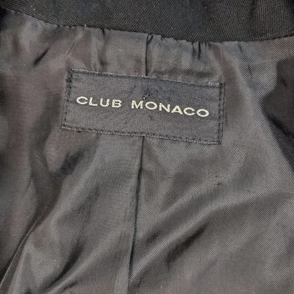 Club Monaco black lined, single button blazer, size small - Picture 2 of 7